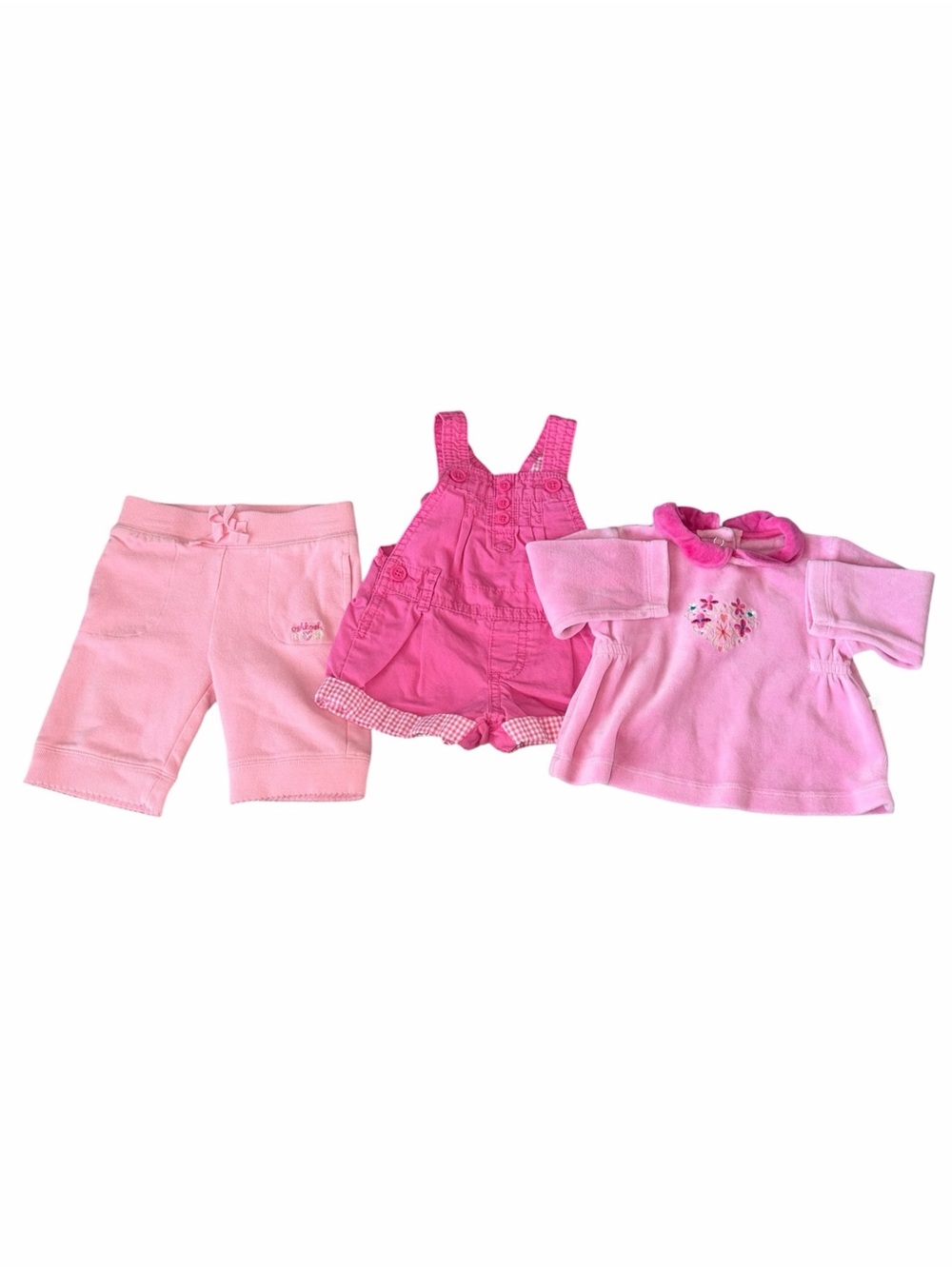 EUC Vintage Y2K OshKosh B'gosh Pink Baby Girl 3 pc Bundle 6-9m Coquette Gingham